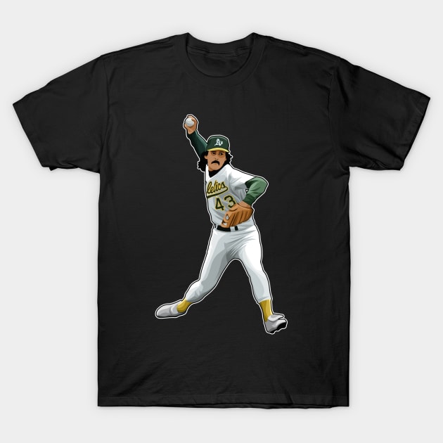 Dennis Eckersley #43 Pitches T-Shirt by RunAndGow